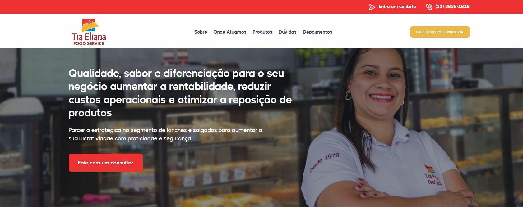 Landing page Foodservice Tia Eliana